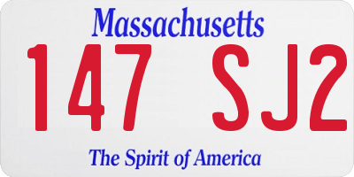 MA license plate 147SJ2