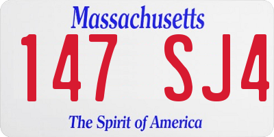 MA license plate 147SJ4