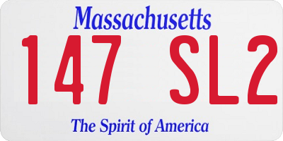 MA license plate 147SL2