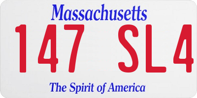 MA license plate 147SL4