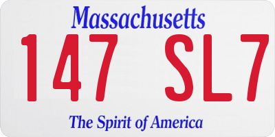 MA license plate 147SL7