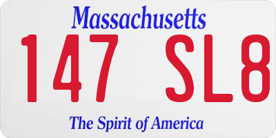 MA license plate 147SL8