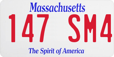 MA license plate 147SM4