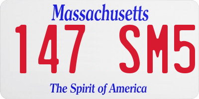 MA license plate 147SM5