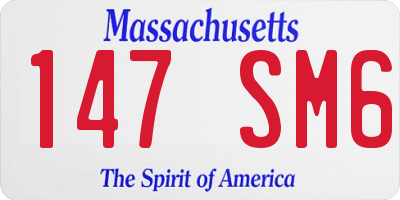 MA license plate 147SM6