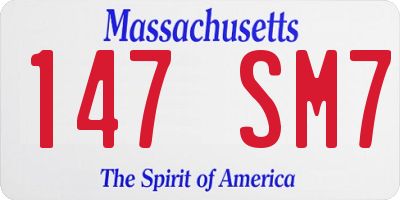 MA license plate 147SM7