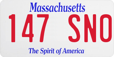 MA license plate 147SN0