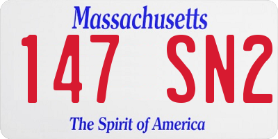 MA license plate 147SN2