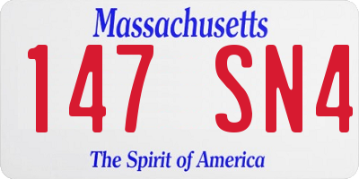 MA license plate 147SN4