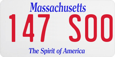 MA license plate 147SO0
