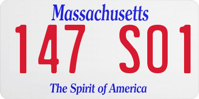 MA license plate 147SO1