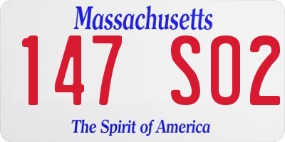 MA license plate 147SO2