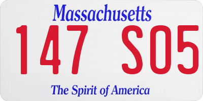 MA license plate 147SO5