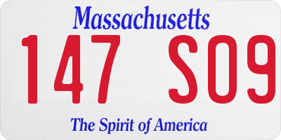 MA license plate 147SO9