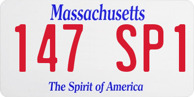 MA license plate 147SP1