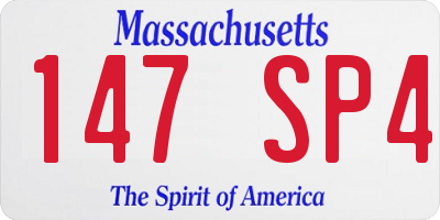 MA license plate 147SP4