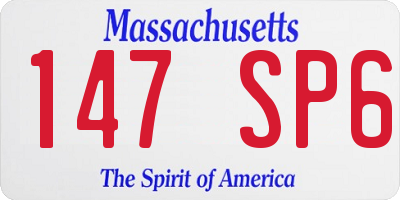 MA license plate 147SP6
