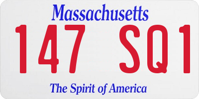 MA license plate 147SQ1