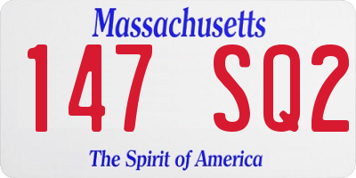 MA license plate 147SQ2