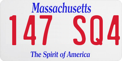 MA license plate 147SQ4
