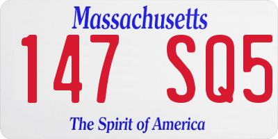 MA license plate 147SQ5
