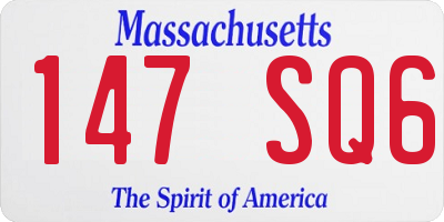 MA license plate 147SQ6
