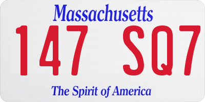 MA license plate 147SQ7