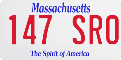MA license plate 147SR0