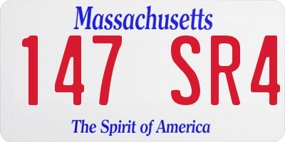 MA license plate 147SR4