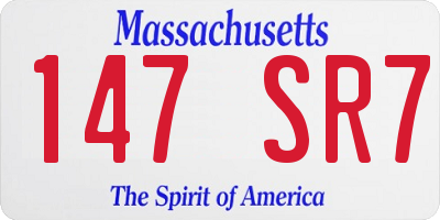 MA license plate 147SR7