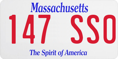MA license plate 147SS0