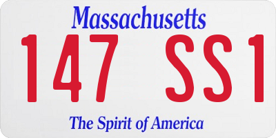 MA license plate 147SS1