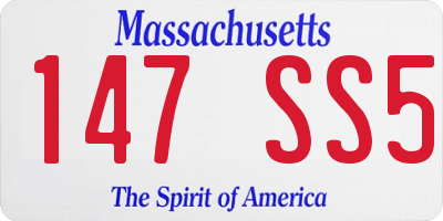 MA license plate 147SS5