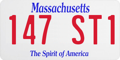 MA license plate 147ST1