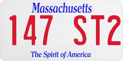 MA license plate 147ST2