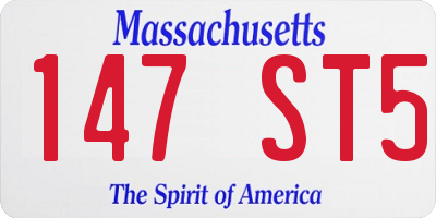 MA license plate 147ST5
