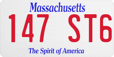 MA license plate 147ST6