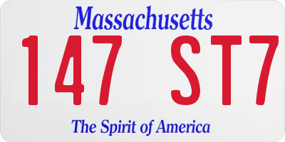 MA license plate 147ST7