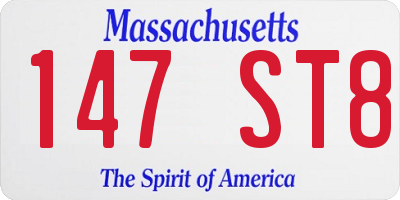 MA license plate 147ST8