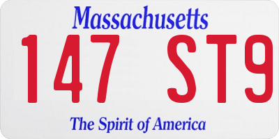MA license plate 147ST9