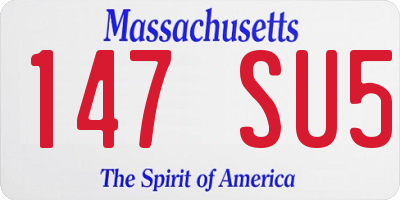 MA license plate 147SU5