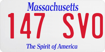 MA license plate 147SV0
