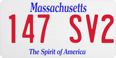 MA license plate 147SV2