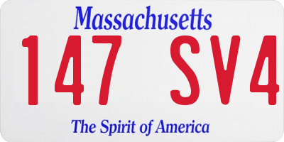 MA license plate 147SV4