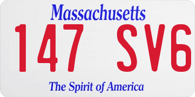 MA license plate 147SV6