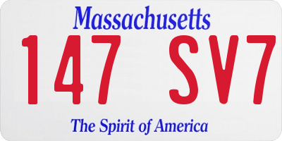 MA license plate 147SV7