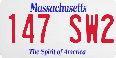 MA license plate 147SW2