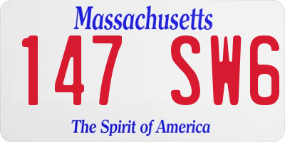 MA license plate 147SW6