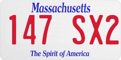 MA license plate 147SX2