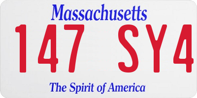 MA license plate 147SY4